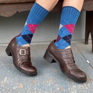 🌈 Vintage 90s chunky leather loafers